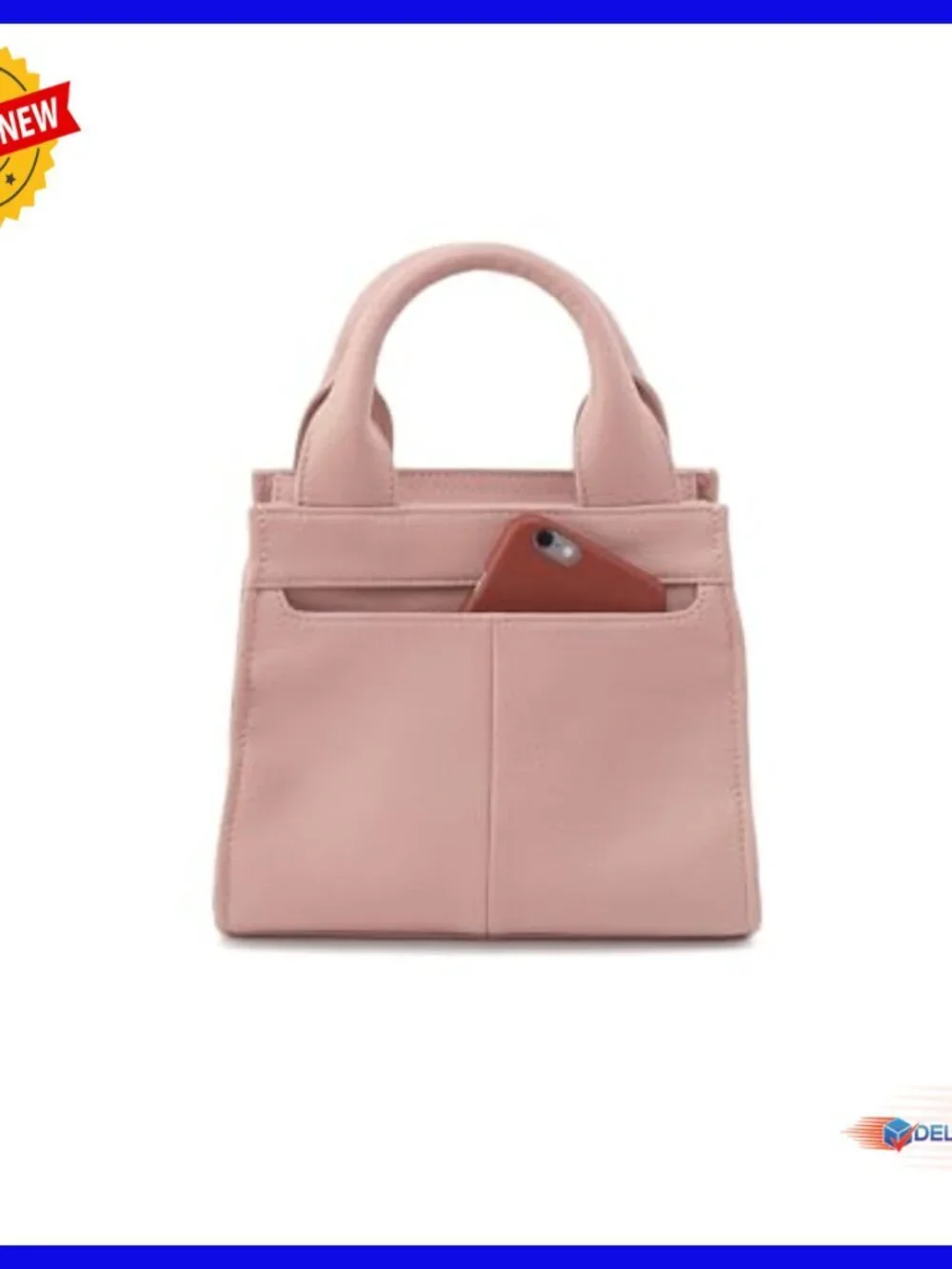 Leather Small Tote with Removable Crossbody Strap, Zippered Top